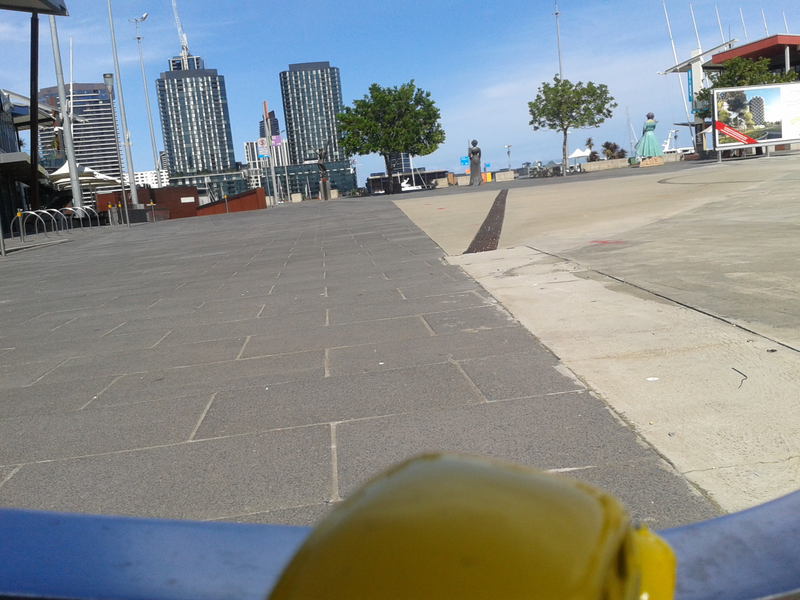 down at ground level at Docklands.